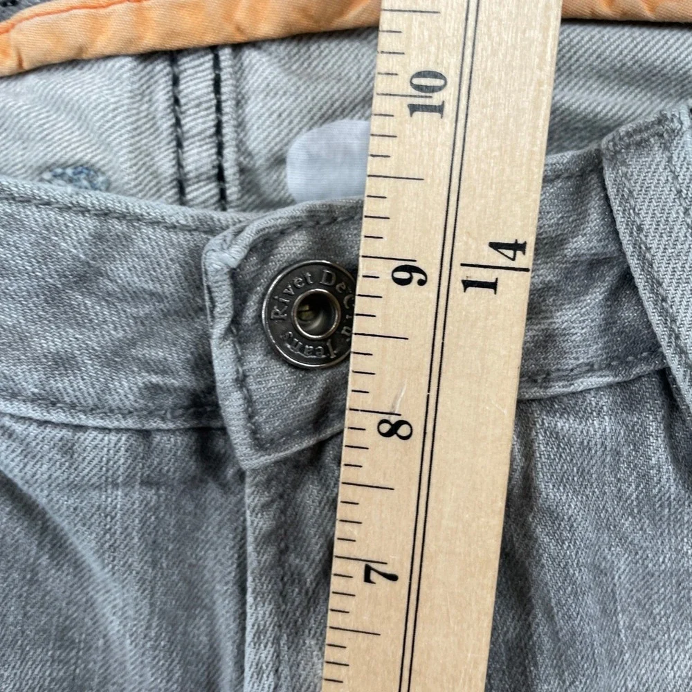 Rivet De Cru Jeans Mens 32 Gray Straight Leg Distressed Denim 116-299L2